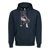 Navy pitbull Zipper Hoodie - RanaPortraitStore