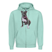 Seafoam pitbull Zipper Hoodie - RanaPortraitStore