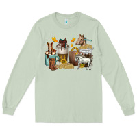 Matcha coffee cups horses Long Sleeve Tee - texasbilliewilder
