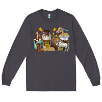 Smoke coffee cups horses Long Sleeve Tee - texasbilliewilder