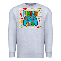 Heather Grey finish him Premium Sweatshirt - JahusDesignShop