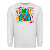 Oatmeal Heather finish him Premium Sweatshirt - JahusDesignShop