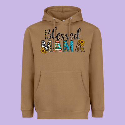 Blessed Mama Heavyweight Hoodie Designed By Cowhidedigitalart
