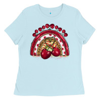 Baby Blue cherry rainbow Ladies Tee - BarkalooDesign