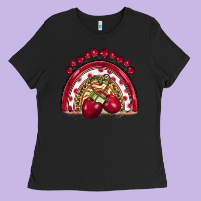 Cherry Rainbow Ladies Tee Designed By Barkaloodesign