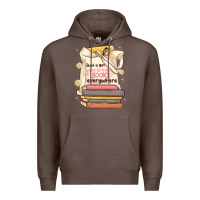 Coffee just a girl who brings books everywhere Premium Hoodie - MaliasSmallBusiness