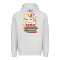 Dove Grey just a girl who brings books everywhere Premium Hoodie - MaliasSmallBusiness