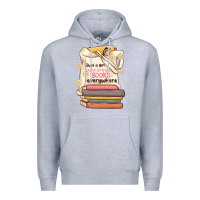 Heather Grey just a girl who brings books everywhere Premium Hoodie - MaliasSmallBusiness