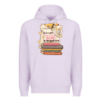 Lilac just a girl who brings books everywhere Premium Hoodie - MaliasSmallBusiness