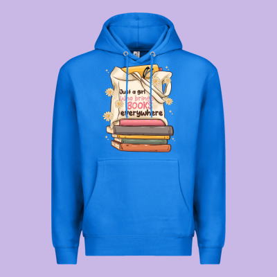 Just A Girl Who Brings Books Everywhere Premium Hoodie Designed By Maliassmallbusiness