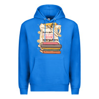 True Royal just a girl who brings books everywhere Premium Hoodie - MaliasSmallBusiness