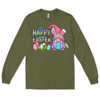 Army Green happy easter gnomes Long Sleeve Tee - Zillion Design Studio