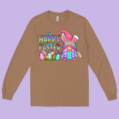 Happy Easter Gnomes Long Sleeve Tee Designed By Zillion Design Studio
