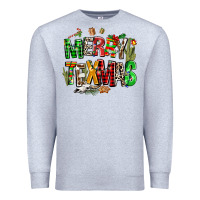 Heather Grey christmas texas western Premium Sweatshirt - AdoDesignShop