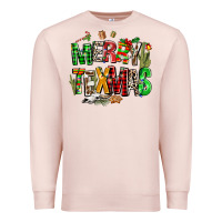 Pale Pink christmas texas western Premium Sweatshirt - AdoDesignShop