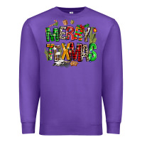 Purple christmas texas western Premium Sweatshirt - AdoDesignShop