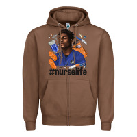 Chestnut afro man nurse life Zipper Hoodie - texasbilliewilder