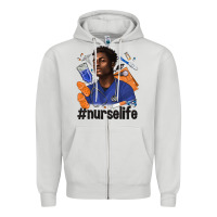 Dove Grey afro man nurse life Zipper Hoodie - texasbilliewilder