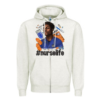 Oatmeal Heather afro man nurse life Zipper Hoodie - texasbilliewilder