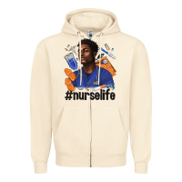 Sandshell afro man nurse life Zipper Hoodie - texasbilliewilder