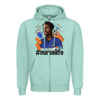 Seafoam afro man nurse life Zipper Hoodie - texasbilliewilder