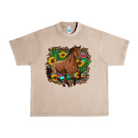 French Oak western horse cactus sunflowers serape leopard  turquoise wooden Urban Heavy Tee - Artiststas