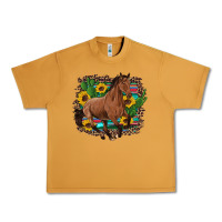 Peanut Butter western horse cactus sunflowers serape leopard  turquoise wooden Urban Heavy Tee - Artiststas