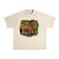 Sandshell western horse cactus sunflowers serape leopard  turquoise wooden Urban Heavy Tee - Artiststas