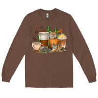 Chestnut coffee cups tiger with coffee beans Long Sleeve Tee - texasbilliewilder