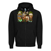 Black safari cartoon characters coffee cups Zipper Hoodie - Zillion Design Studio