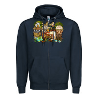 Navy safari cartoon characters coffee cups Zipper Hoodie - Zillion Design Studio