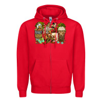 Red safari cartoon characters coffee cups Zipper Hoodie - Zillion Design Studio
