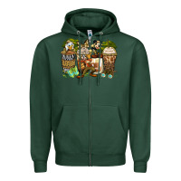 Sports Green safari cartoon characters coffee cups Zipper Hoodie - Zillion Design Studio