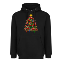 Black christmas truck tree Heavyweight Hoodie - FaDigitalArtStudio