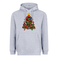 Heather Grey christmas truck tree Heavyweight Hoodie - FaDigitalArtStudio