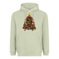 Matcha christmas truck tree Heavyweight Hoodie - FaDigitalArtStudio