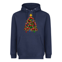 Navy christmas truck tree Heavyweight Hoodie - FaDigitalArtStudio