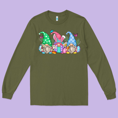 Easter Gnomes Long Sleeve Tee Designed By Zillion Design Studio