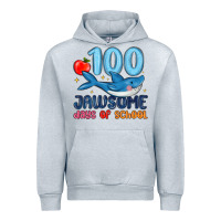 Heather Grey 100 jawsome days of school Urban Hoodie - MaliasSmallBusiness