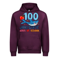 Mauve Wine 100 jawsome days of school Urban Hoodie - MaliasSmallBusiness