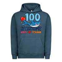 Pigment Midnight Navy 100 jawsome days of school Urban Hoodie - MaliasSmallBusiness