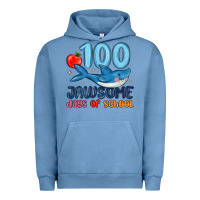 Pigment Pebble Blue 100 jawsome days of school Urban Hoodie - MaliasSmallBusiness