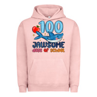Pigment Salmon 100 jawsome days of school Urban Hoodie - MaliasSmallBusiness