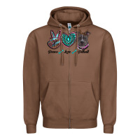 Chestnut peace love pitbull Zipper Hoodie - RanaPortraitStore