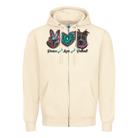 Sandshell peace love pitbull Zipper Hoodie - RanaPortraitStore