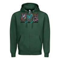 Sports Green peace love pitbull Zipper Hoodie - RanaPortraitStore