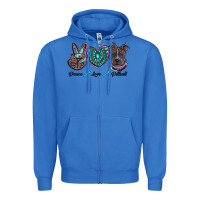 True Royal peace love pitbull Zipper Hoodie - RanaPortraitStore