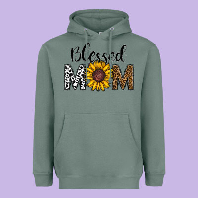 Blessed Mom Heavyweight Hoodie Designed By Cowhidedigitalart
