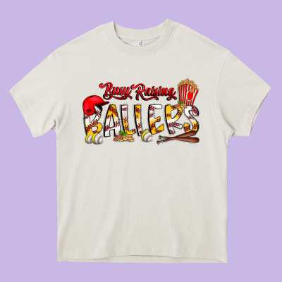 Busy Raising Ballers Heavy Core Tee Designed By Cowhidedigitalart