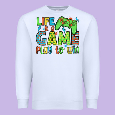 Life Is A Game Play To Win Premium Sweatshirt Designed By Jahusdesignshop